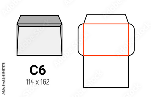 C6 envelope mockup a6 white template cut size