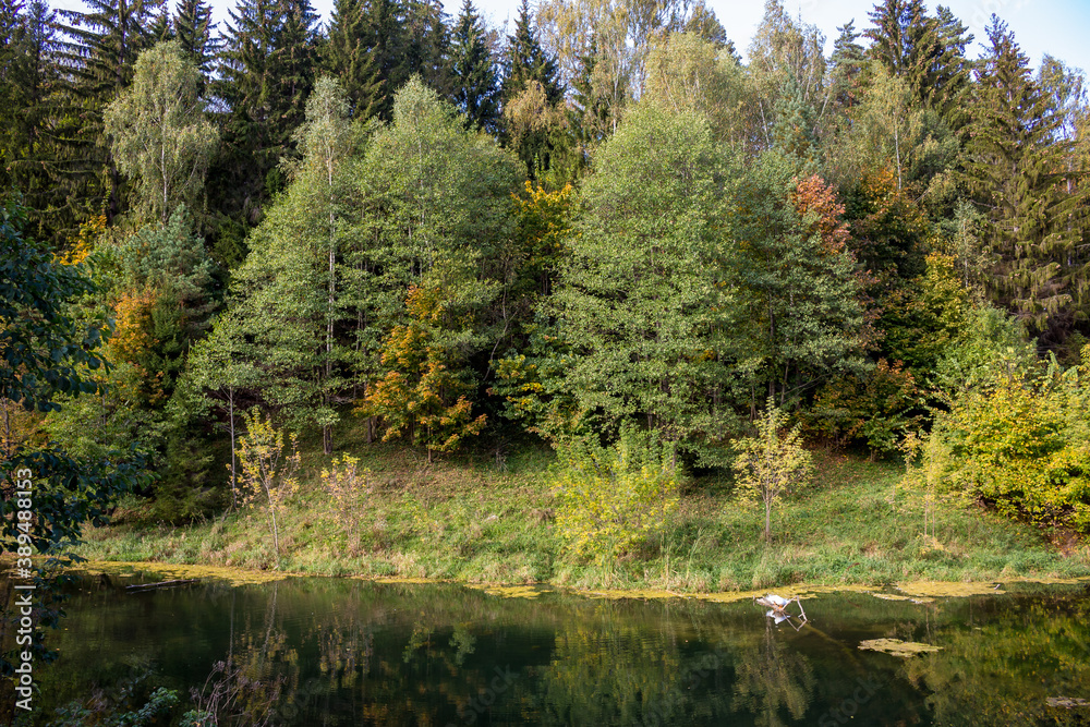 Bright autumn landscape with a pond and a forest. Kaluga region, Russia
Bright autumn landscape with a pond and a forest. Kaluga region, Russia