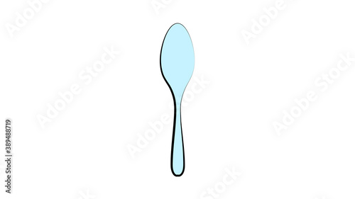 kitchen spoon cutlery utensil silverware food silhouette vector illustration