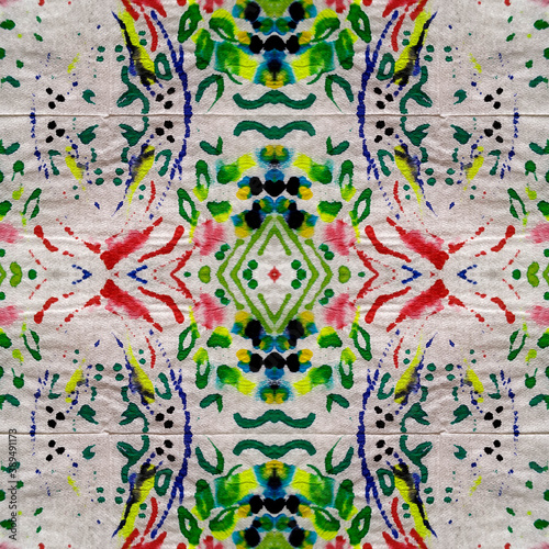 Tibetan Fabric. Colorful Texture. Shibori Hand 