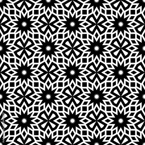 Simple pattern with flower, black and white color, geometric stylish floral cover, texture, background