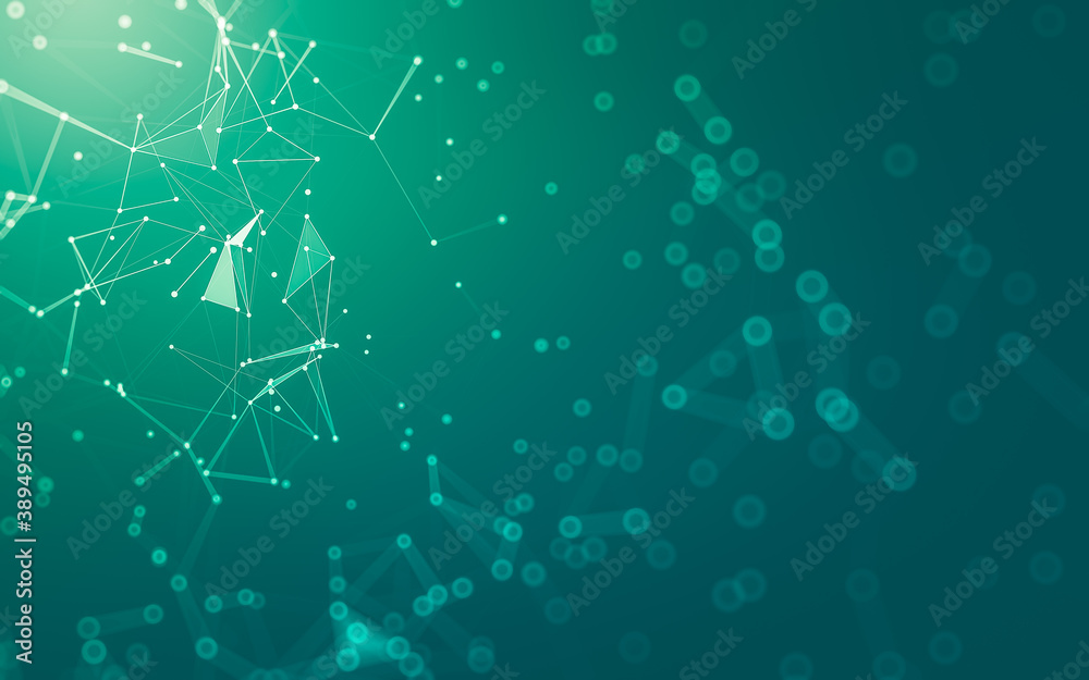 Abstract background. Molecules technology with polygonal shapes, connecting dots and lines. Connection structure. Big data visualization. Abstract background. Molecules technology with polygonal shapes, connecting dots and lines. Connection structure. Big data visualization.