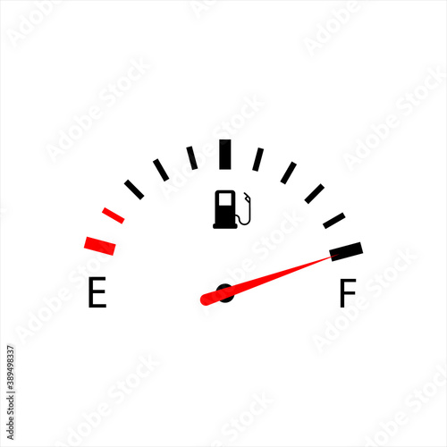 Fuel indicators gas meter. Gauge vector tank full icon on backgrround. eps 10