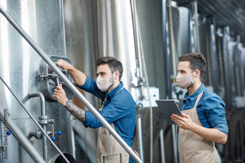 Beer production at factory during covid-19 epidemic