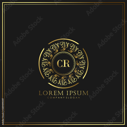 CR Initial Letter Luxury Logo template in vector art for Restaurant, Royalty, Boutique, Cafe, Hotel, Heraldic, Jewelry, Fashion and other vector illustration