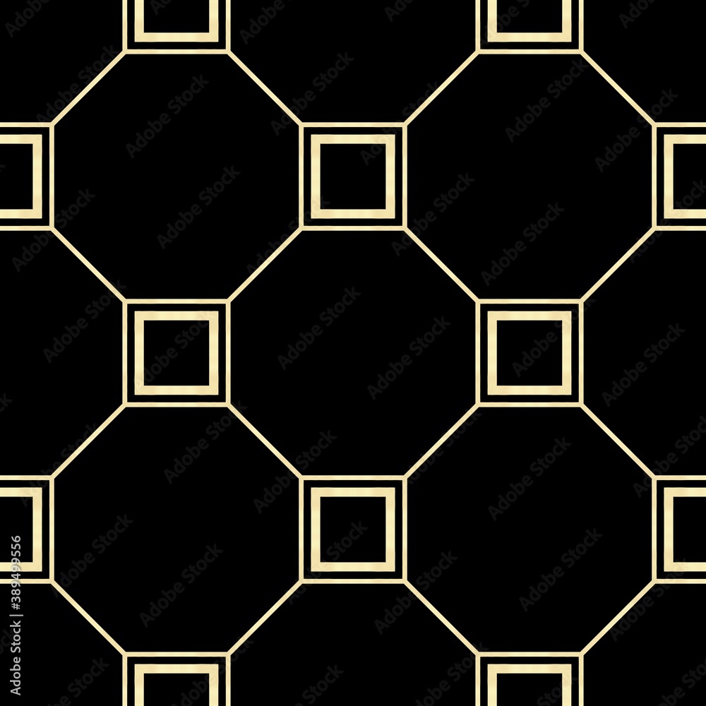 Fototapeta premium Art deco back and gold color pattern