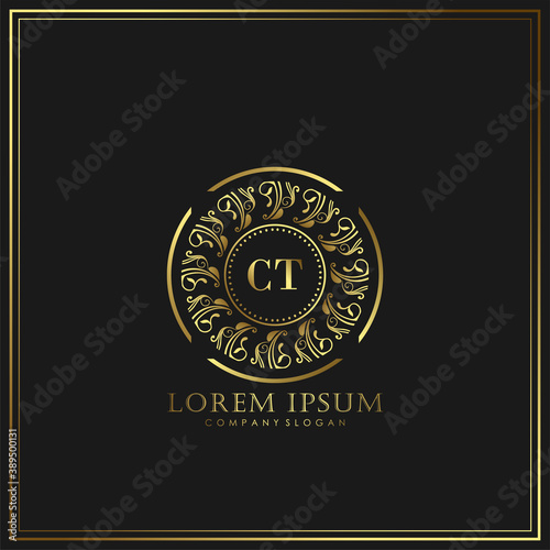 CT Initial Letter Luxury Logo template in vector art for Restaurant, Royalty, Boutique, Cafe, Hotel, Heraldic, Jewelry, Fashion and other vector illustration