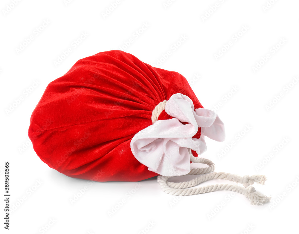Santa Claus bag full of gifts on white background Santa Claus bag full of gifts on white background