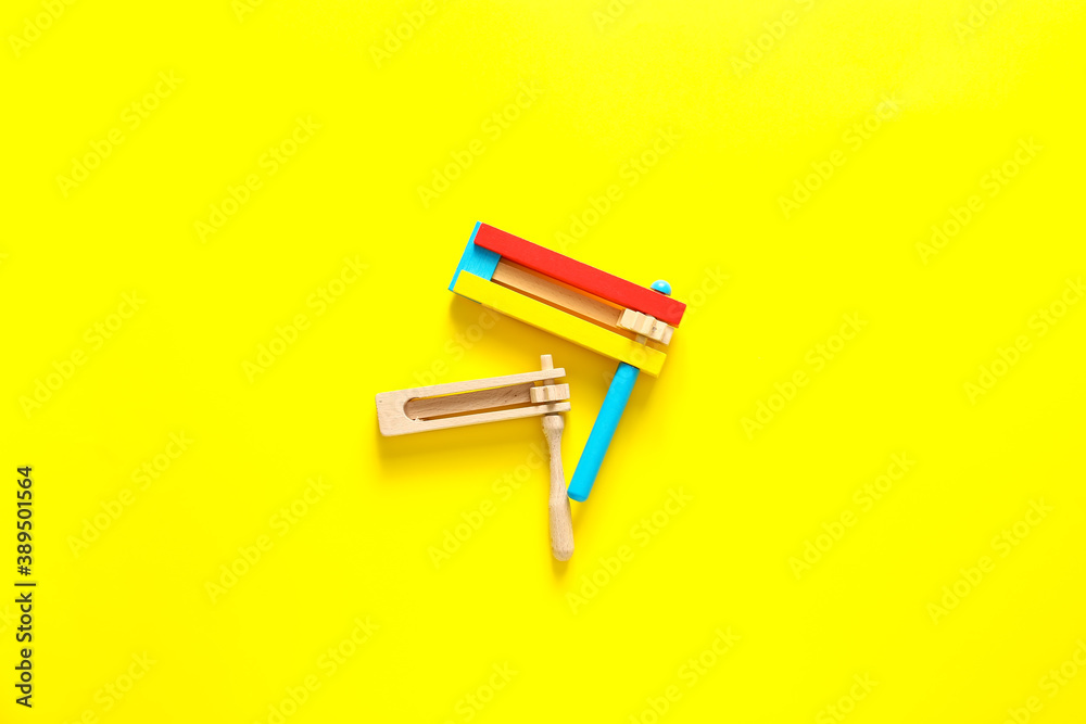 Jewish rattles on color background Jewish rattles on color background