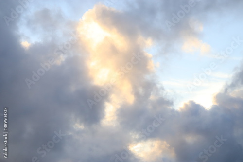 View of the evening sky with clouds