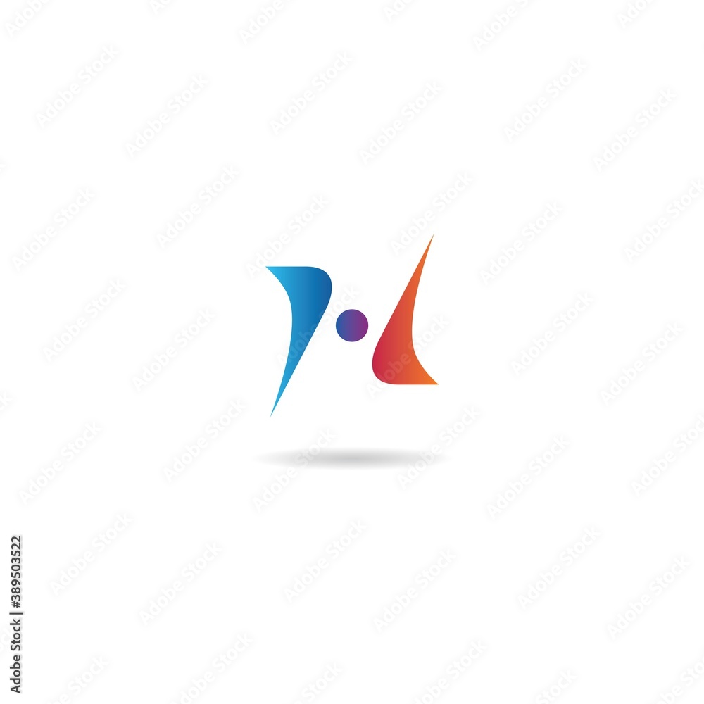 initial h with people logo design icon element template