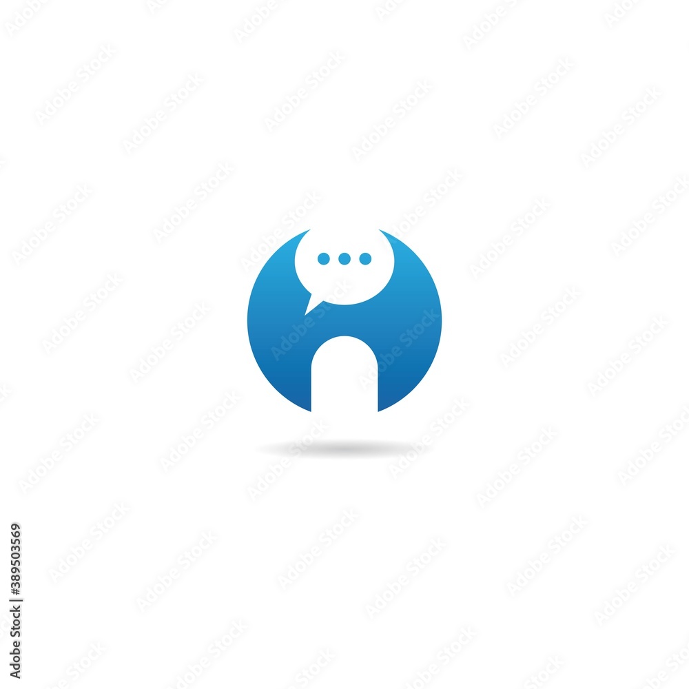 initial h with chat logo design icon element template initial h with chat logo design icon element template