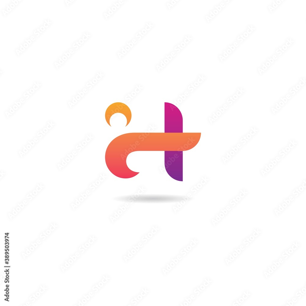 initial h with people logo design icon element template