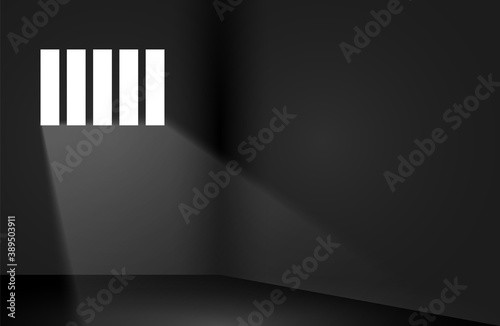 Dungeon prison window background. Jail cell empty window light justice crime prison