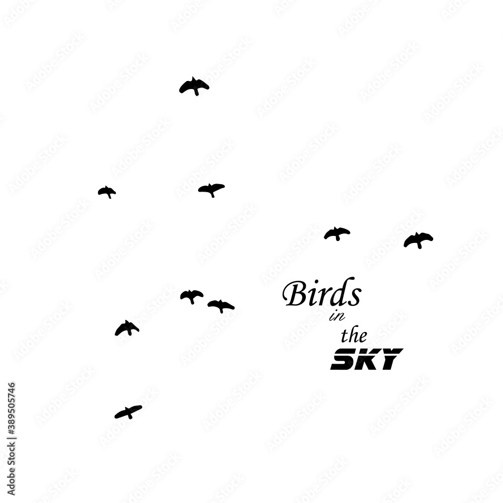 Fototapeta premium A flock of flying birds. Vector illustration