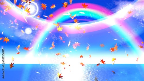 秋と紅葉と海