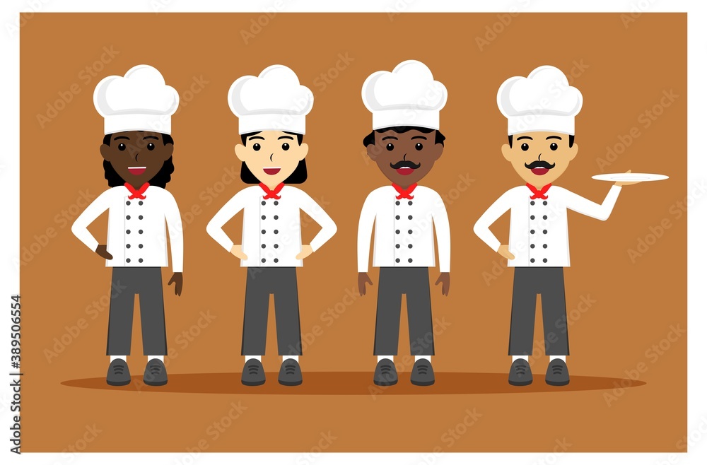 character of the Chef profession in flat design