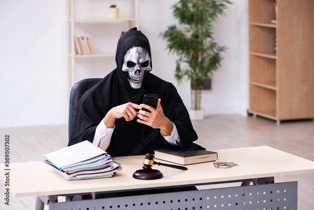 Demon judge working in the courthouse Demon judge working in the courthouse
