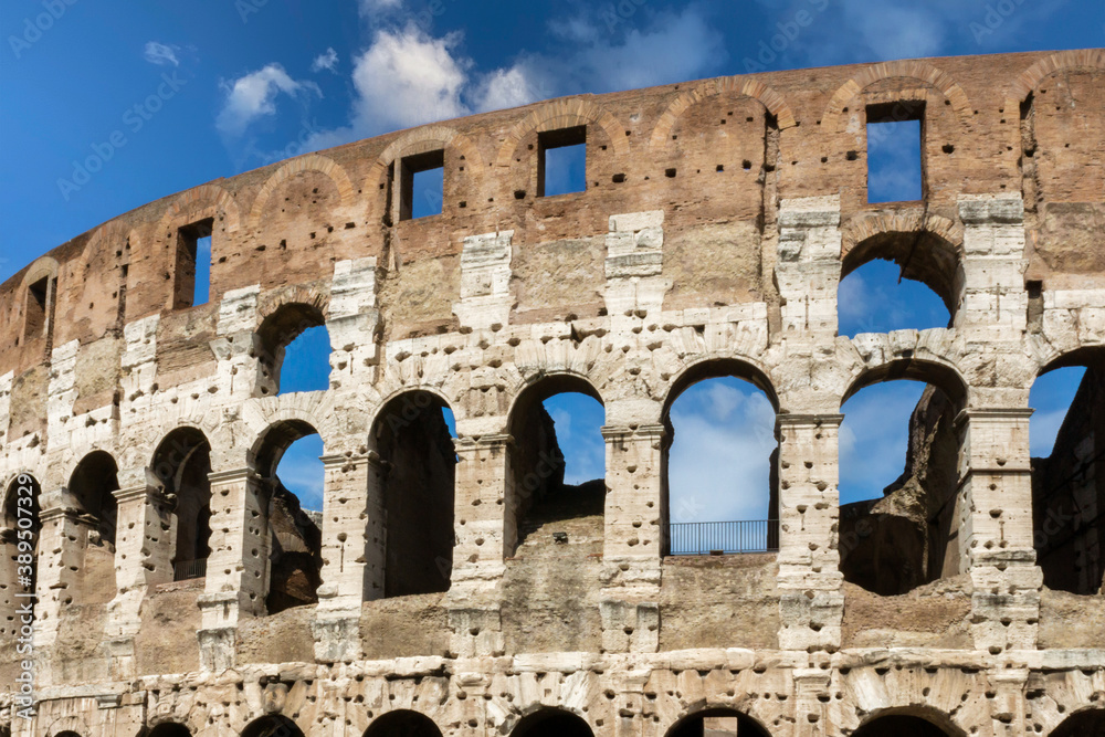 Colosseum, the flavian amphitheatre in Italy Rome. Architecture and travelling concept.