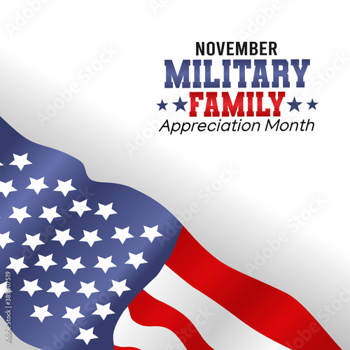 vector graphic of military family appreciation month good for military family appreciation month celebration. flat design. flyer design.flat illustration.