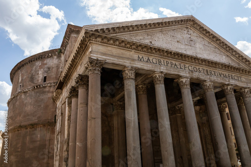 Pantheon roman temple and catholic church in rome Italy. Architecture and travelling concept.