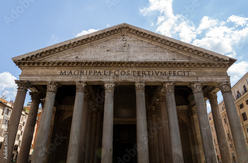 Pantheon roman temple and catholic church in rome Italy. Architecture and travelling concept.