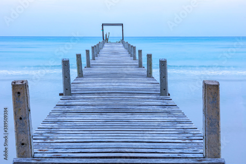 View of a wooden pier on the sea