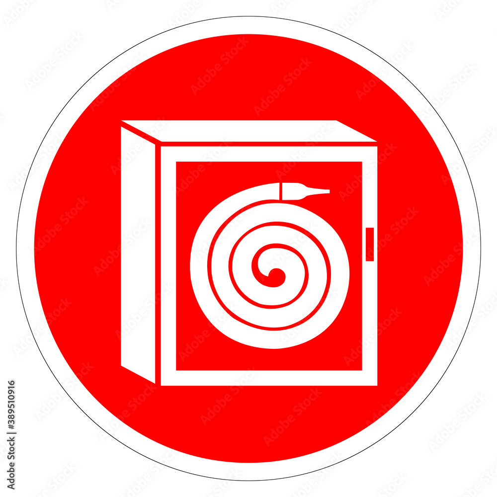 Fire Hose Reel Cabinet Symbol Sign, Vector Illustration, Isolate On White Background Label. EPS10 Fire Hose Reel Cabinet Symbol Sign, Vector Illustration, Isolate On White Background Label. EPS10