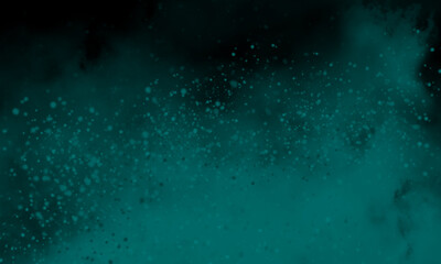 Teal color smoke on black background