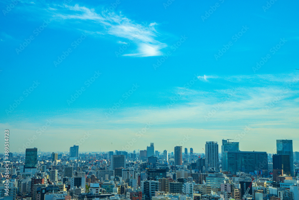 【文京シビックセンターより】東京都内、都市景観/浅草・スカイツリー方面