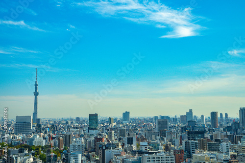 【文京シビックセンターより】東京都内、都市景観/浅草・スカイツリー方面