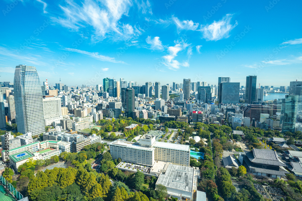 Obraz premium 【東京タワーより】東京都内、都市景観/品川方面