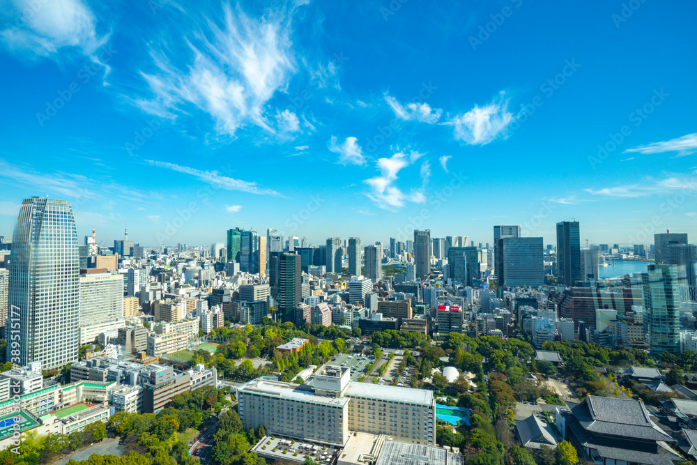 Fototapeta premium 【東京タワーより】東京都内、都市景観/品川方面