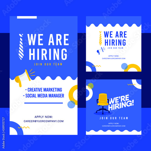 Set we are hiring design template. Join team our now illustration.