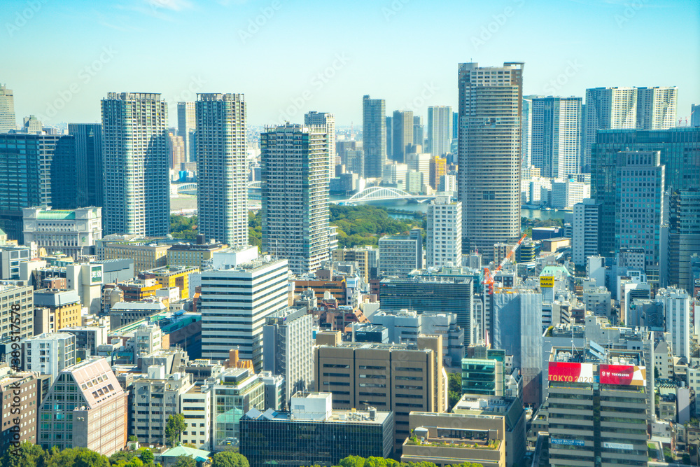 Obraz premium 【東京タワーより】東京都内、都市景観/品川、高輪方面