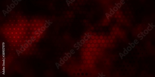 Dark Red vector template with circles.