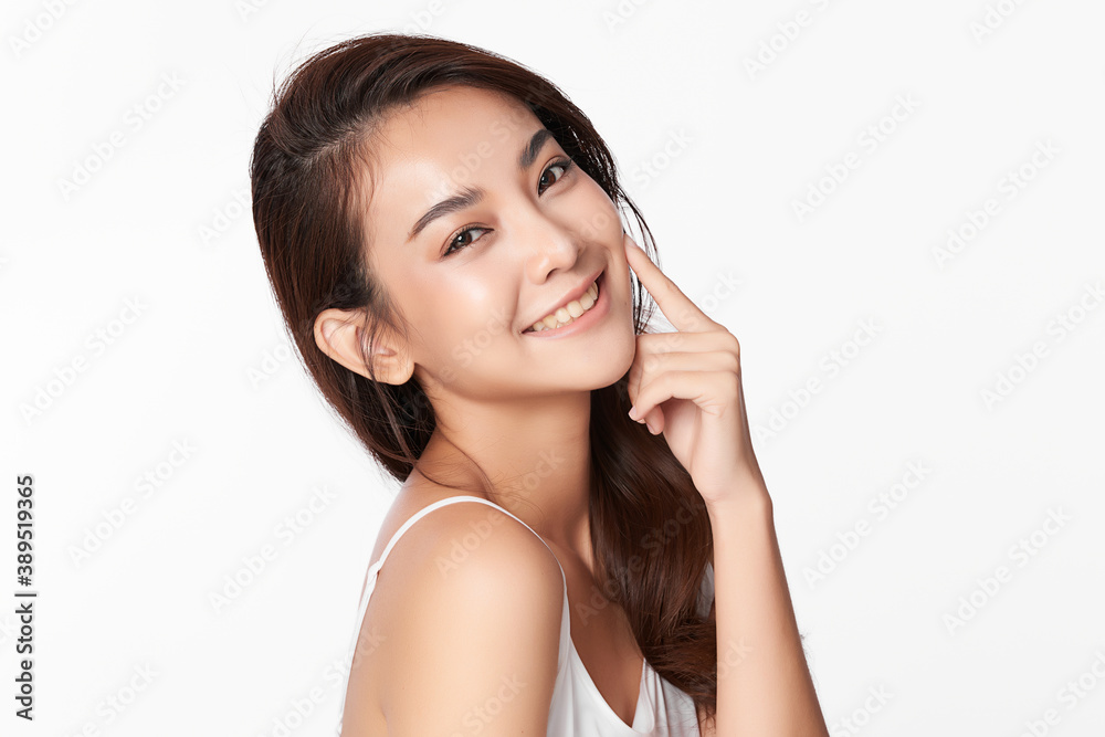 Beautiful young asian woman with clean fresh skin on white background, Face care, Facial treatment, Cosmetology, beauty and spa, Asian women portrait Beautiful young asian woman with clean fresh skin on white background, Face care, Facial treatment, Cosmetology, beauty and spa, Asian women portrait