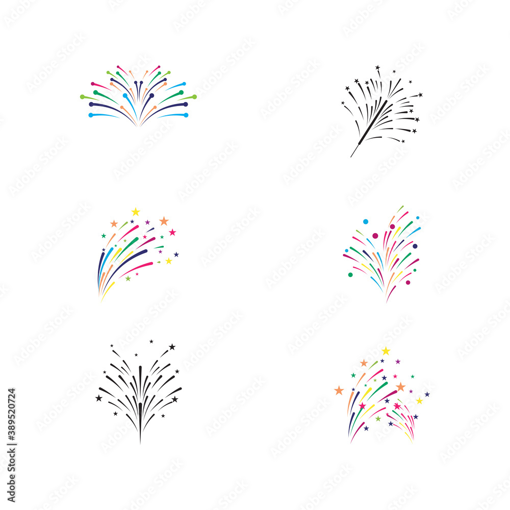 Set Fireworks Logo Template vector symbol Set Fireworks Logo Template vector symbol
