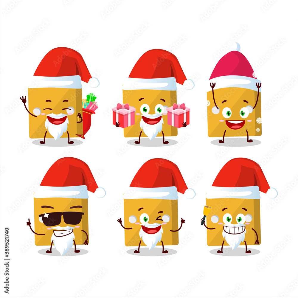 Santa Claus emoticons with yellow dice cartoon character Santa Claus emoticons with yellow dice cartoon character