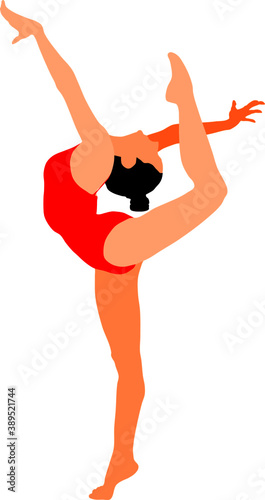 vector silhouette of a gymnast