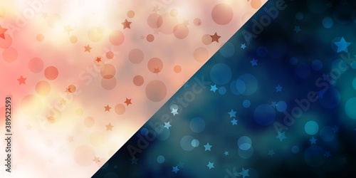 Vector background with circles, stars.