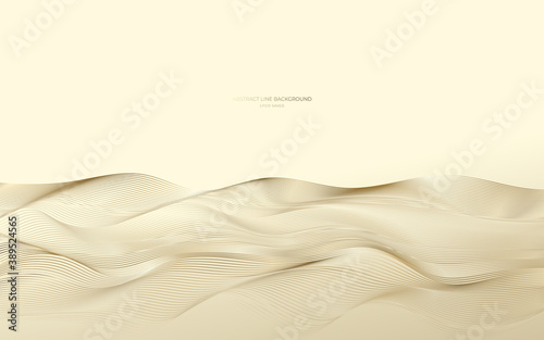 golden abstract line background, mordern waves.