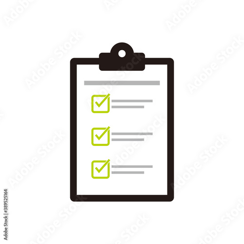 Clipboard with checklist icon, symbol for web site and app design.