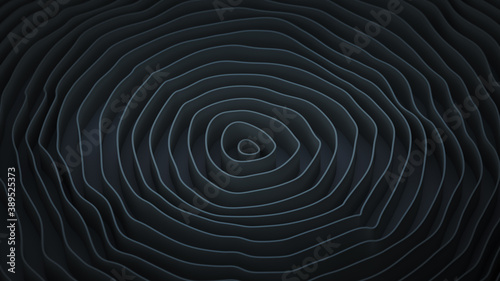 Black ripple rings 3D rende...