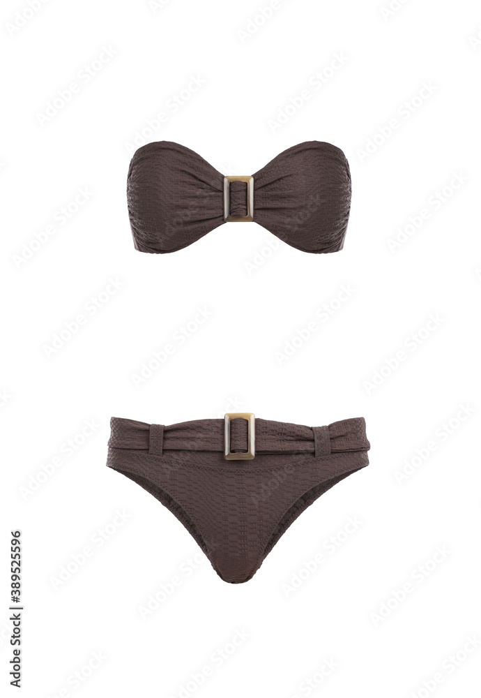 Blank brown open swimsuit. Front view Blank brown open swimsuit. Front view