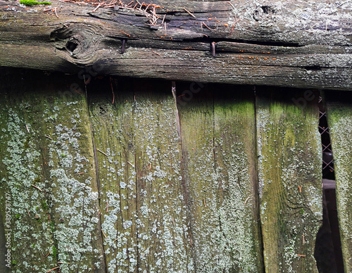 Old grunge background of wooden cracked fence. Space for text. Wooden walpaper