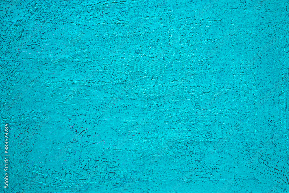 Obraz premium Turquoise vintage background, abstract texture, old oil canvas.