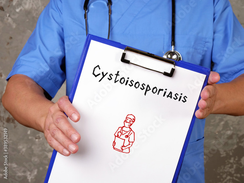 Medical concept about Cystoisosporiasis  with phrase on the page. photo