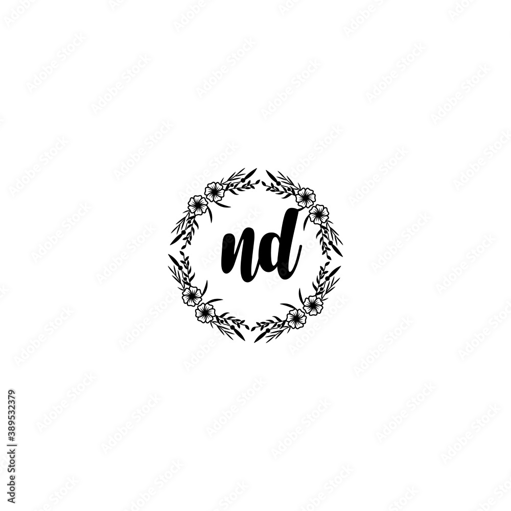 Initial ND Handwriting, Wedding Monogram Logo Design, Modern Minimalistic and Floral templates for Invitation cards
Initial ND Handwriting, Wedding Monogram Logo Design, Modern Minimalistic and Floral templates for Invitation cards