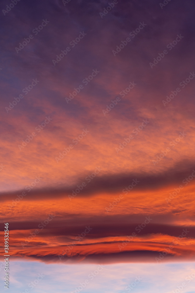 Autumn Sunset Sky Cloud Formations in Bend, Oregon during golden hour